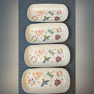 Temp-tations by Tara Platters Set of 4 Dragonfly Ladybug Hummingbird